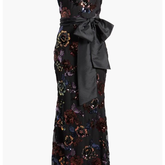 Eliza J Sequin Satin Bow Mermaid Gown, size 6 - Picture 4 of 8